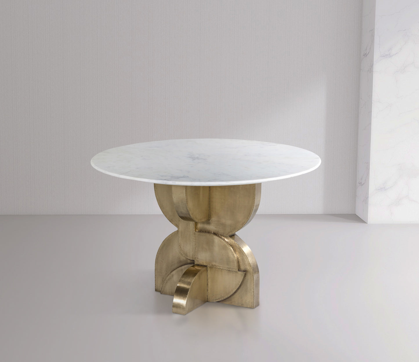 spherical white dining table