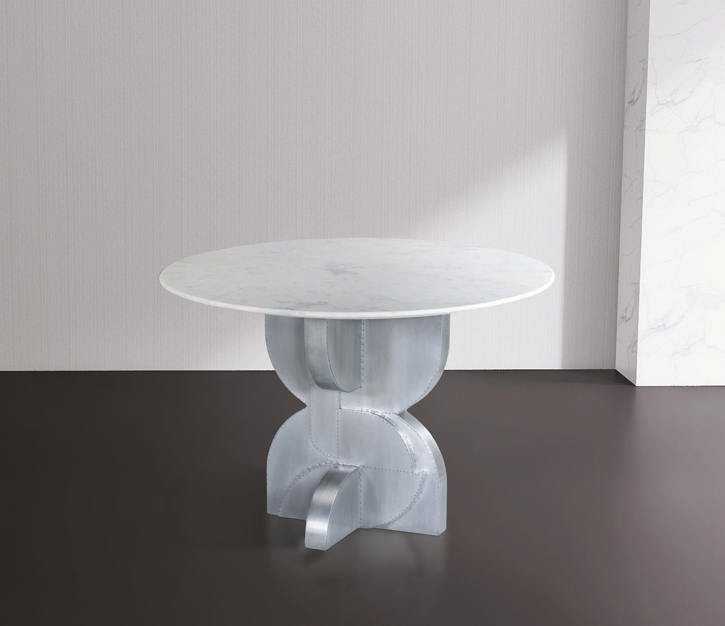 spherical white dining table