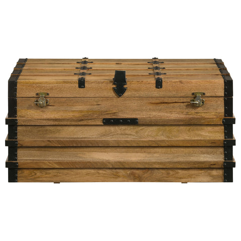 Athens Wood Storage Trunk Natural and BlackNatural