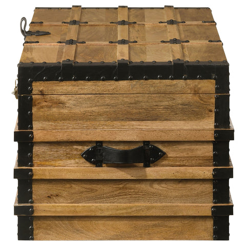 Athens Wood Storage Trunk Natural and BlackNatural