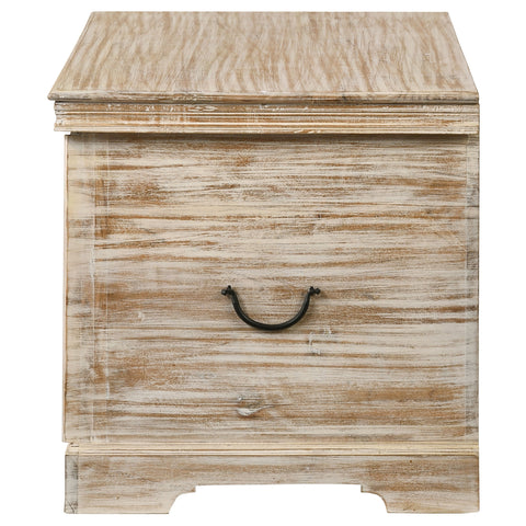 Lavon Wood Storage Trunk White Washed and BlackWhite Washed
