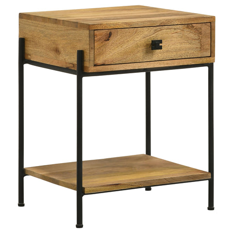 Ditman 1-drawer Wood Accent Side Table Natural MangoNatural Mango