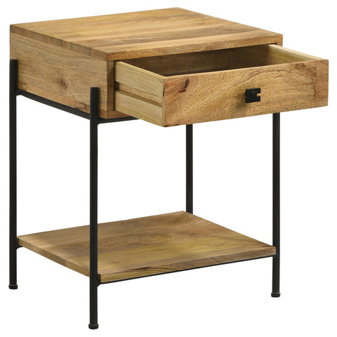 Ditman 1-drawer Wood Accent Side Table Natural MangoNatural Mango