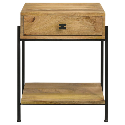 Ditman 1-drawer Wood Accent Side Table Natural MangoNatural Mango