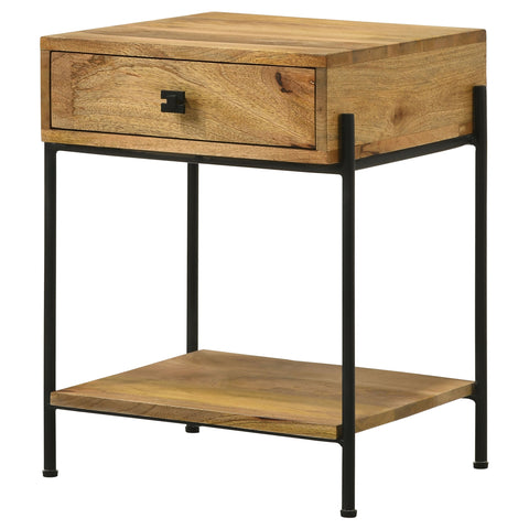 Ditman 1-drawer Wood Accent Side Table Natural MangoNatural Mango