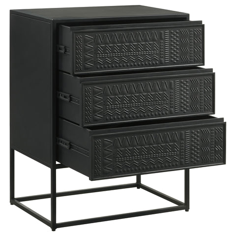 Dermott 3-drawer Multi-Purpose Tall Accent Cabinet Black