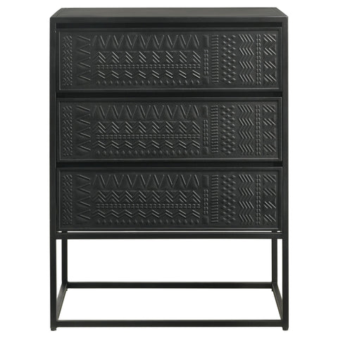 Dermott 3-drawer Multi-Purpose Tall Accent Cabinet Black