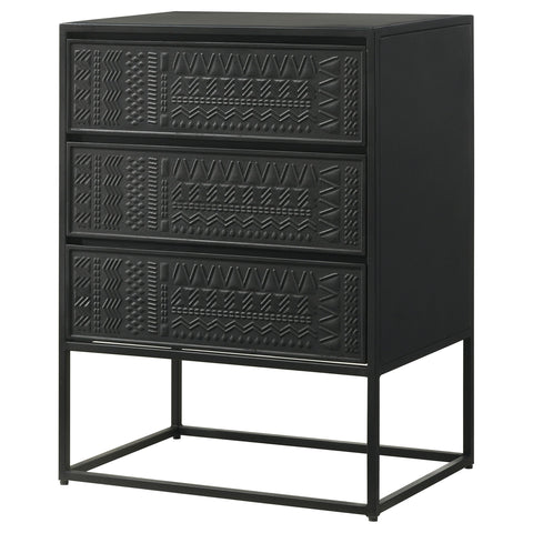 Dermott 3-drawer Multi-Purpose Tall Accent Cabinet Black