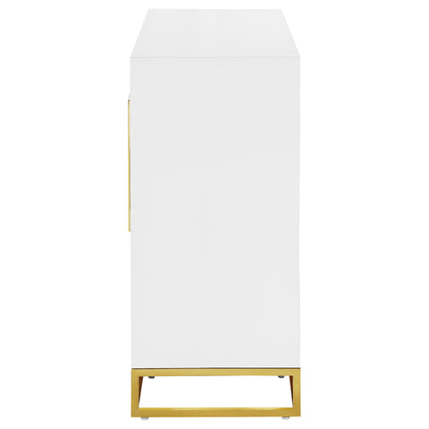 Damis 2-door Wood Storage Accent Cabinet White and GoldWhite