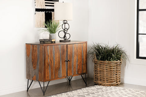 Annie 2-door Sheesham Wood Storage Accent Cabinet GreyGrey Sheesham