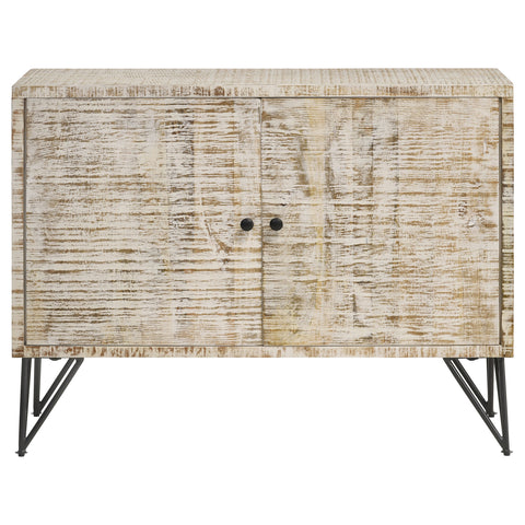 Bristol 2-door Wood Storage Accent Cabinet White WashedWhite Washed