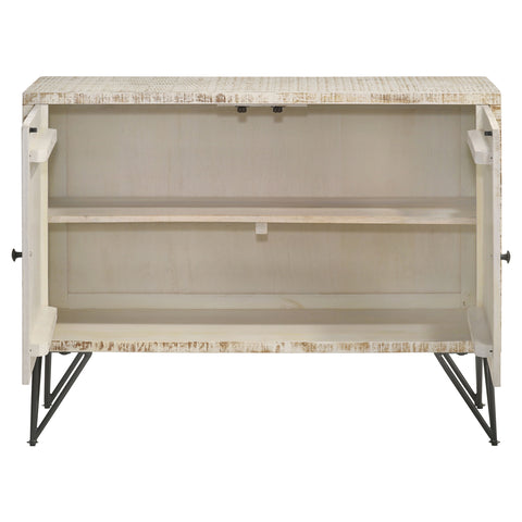 Bristol 2-door Wood Storage Accent Cabinet White WashedWhite Washed