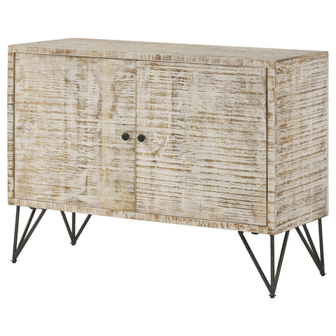 Bristol 2-door Wood Storage Accent Cabinet White WashedWhite Washed