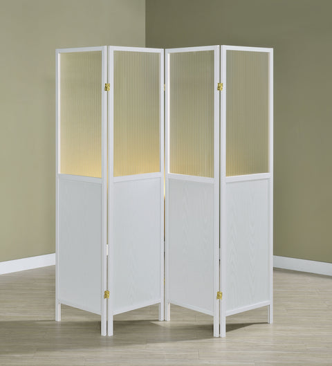 Tammi 4-Panel Room Divider Folding Shoji Screen WhiteWhite