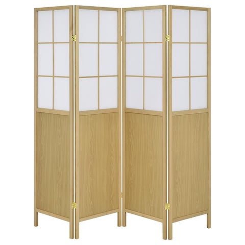 April 4-Panel Room Divider Folding Shoji Screen NaturalNatural