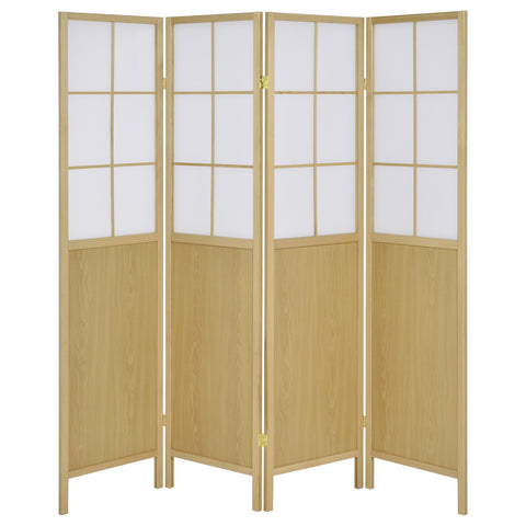 April 4-Panel Room Divider Folding Shoji Screen NaturalNatural