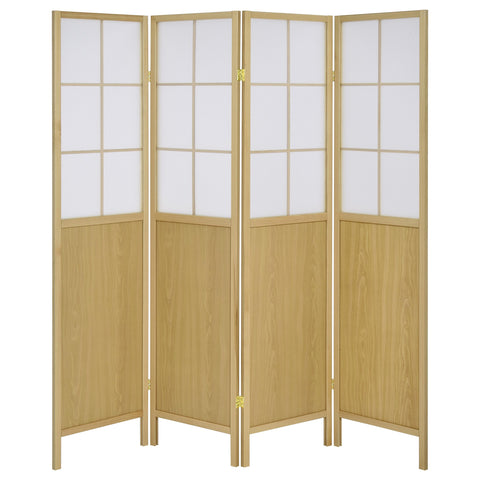 April 4-Panel Room Divider Folding Shoji Screen NaturalNatural
