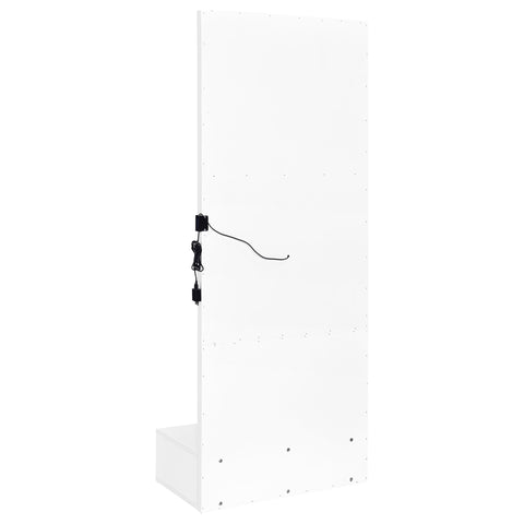 Baney 1-drawer Lighted Full-Length Floor Mirror White High Gloss
