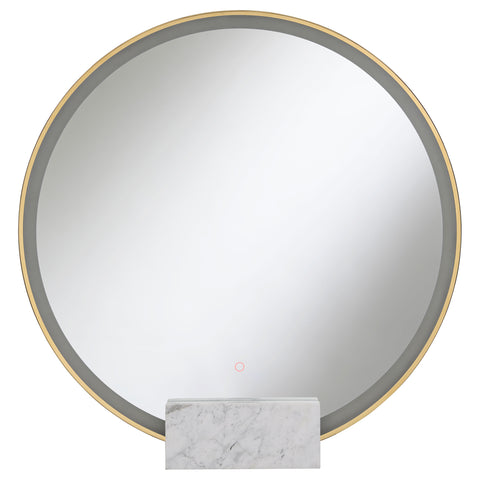 Kieran Round LED Vanity Mirror White Marble Base GoldGold
