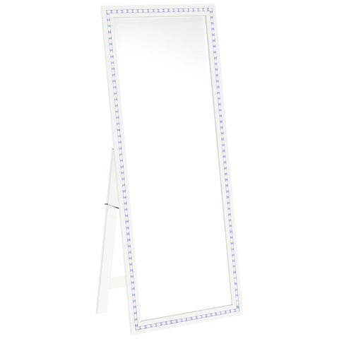 Madelyn 28 x 67 Inch Tempered LED Standing Mirror WhiteWhite