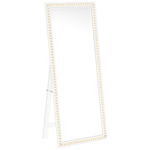 Madelyn 28 x 67 Inch Tempered LED Standing Mirror WhiteWhite