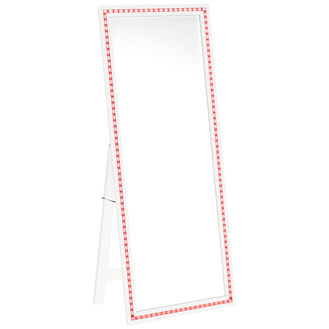 Madelyn 28 x 67 Inch Tempered LED Standing Mirror WhiteWhite