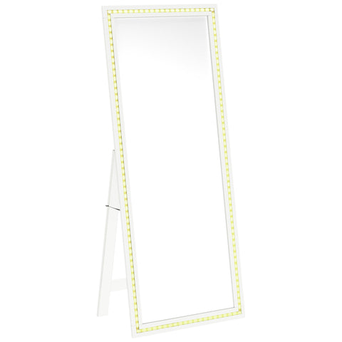 Madelyn 28 x 67 Inch Tempered LED Standing Mirror WhiteWhite