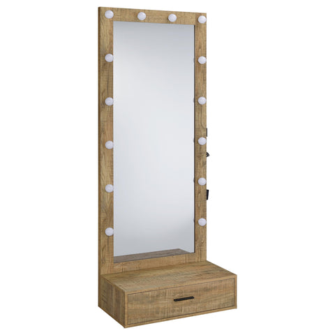 Baney 1-drawer Lighted Full-Length Floor Mirror Mango