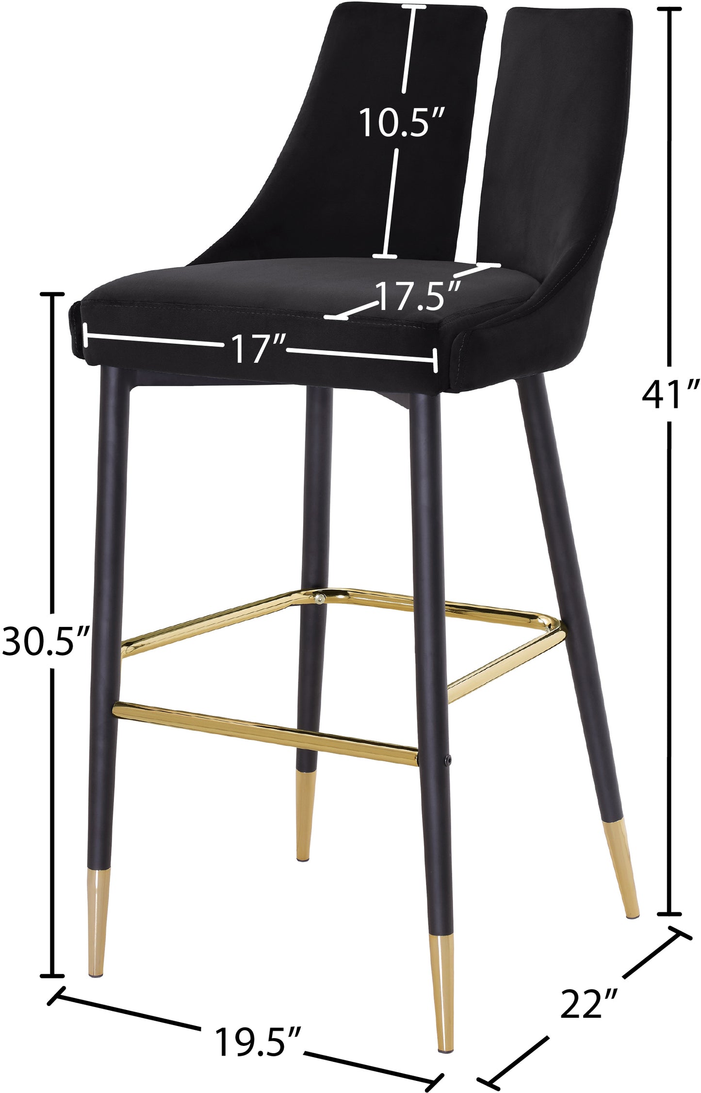 lainy black velvet stool c