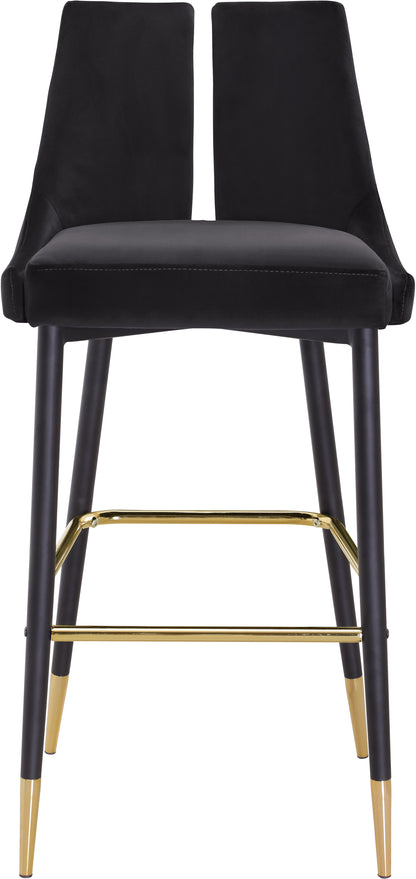 Lainy Black Velvet Stool C