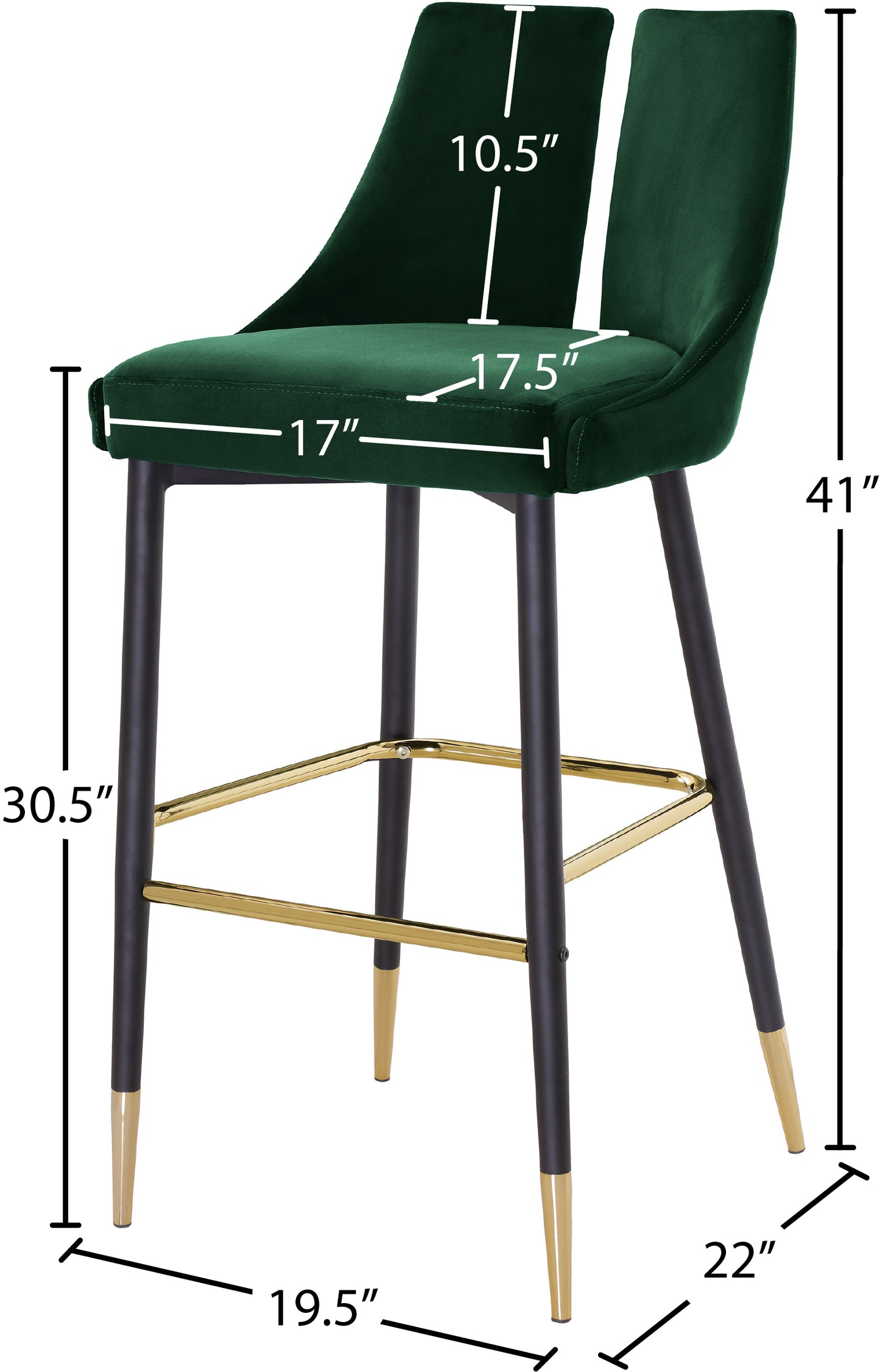 lainy green velvet stool c