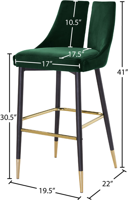 Lainy Green Velvet Stool C