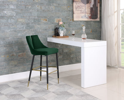 Lainy Green Velvet Stool C