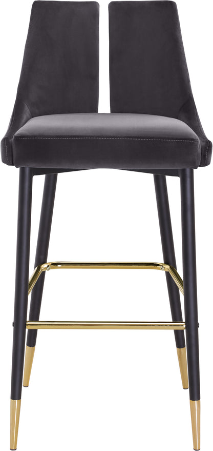 Lainy Grey Velvet Stool C