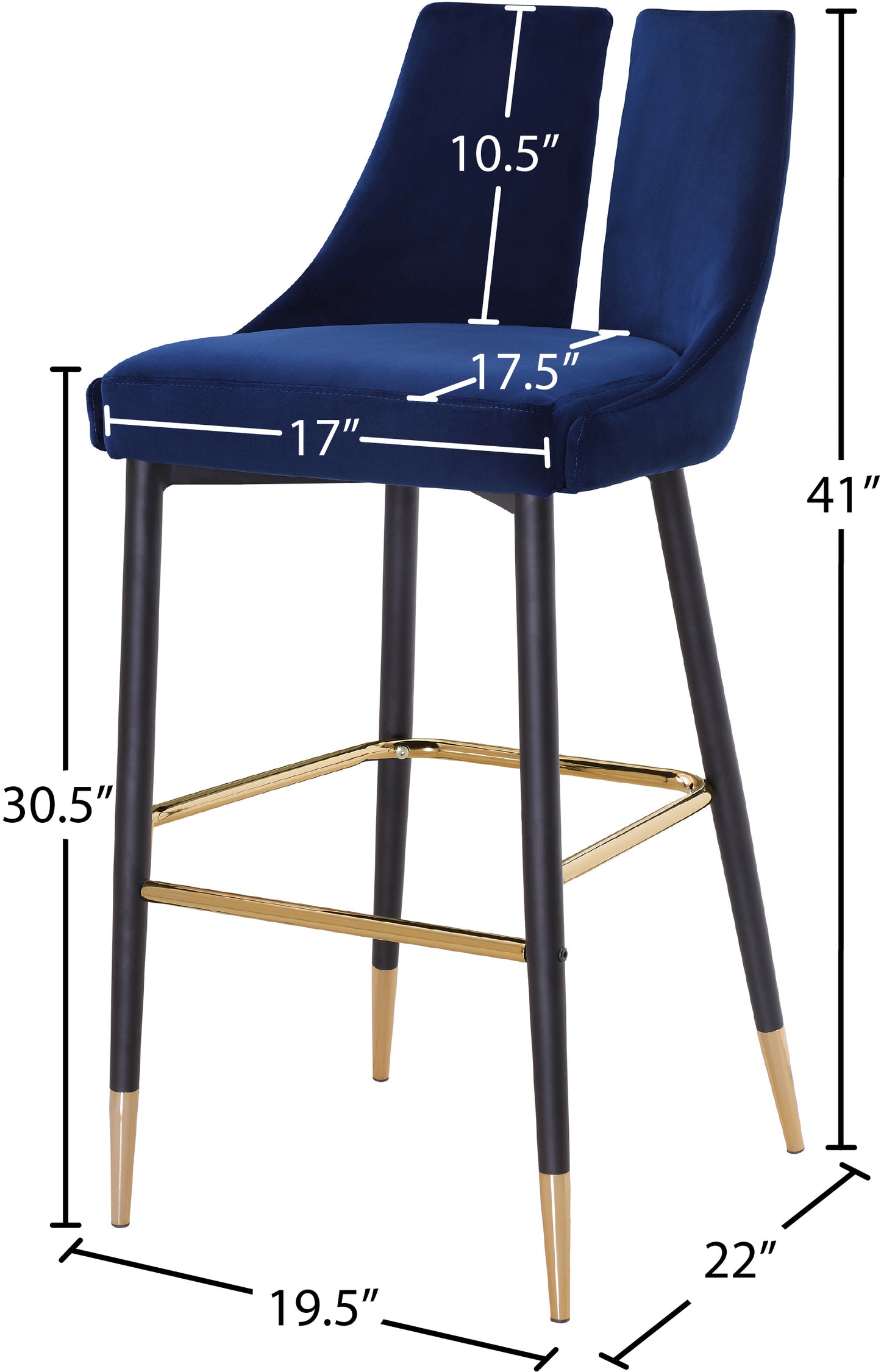 lainy navy velvet stool c