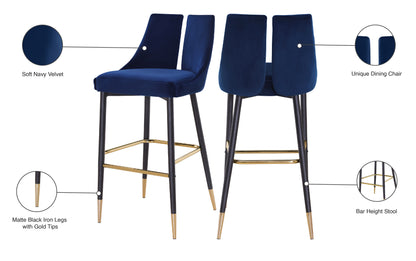 Lainy Navy Velvet Stool C