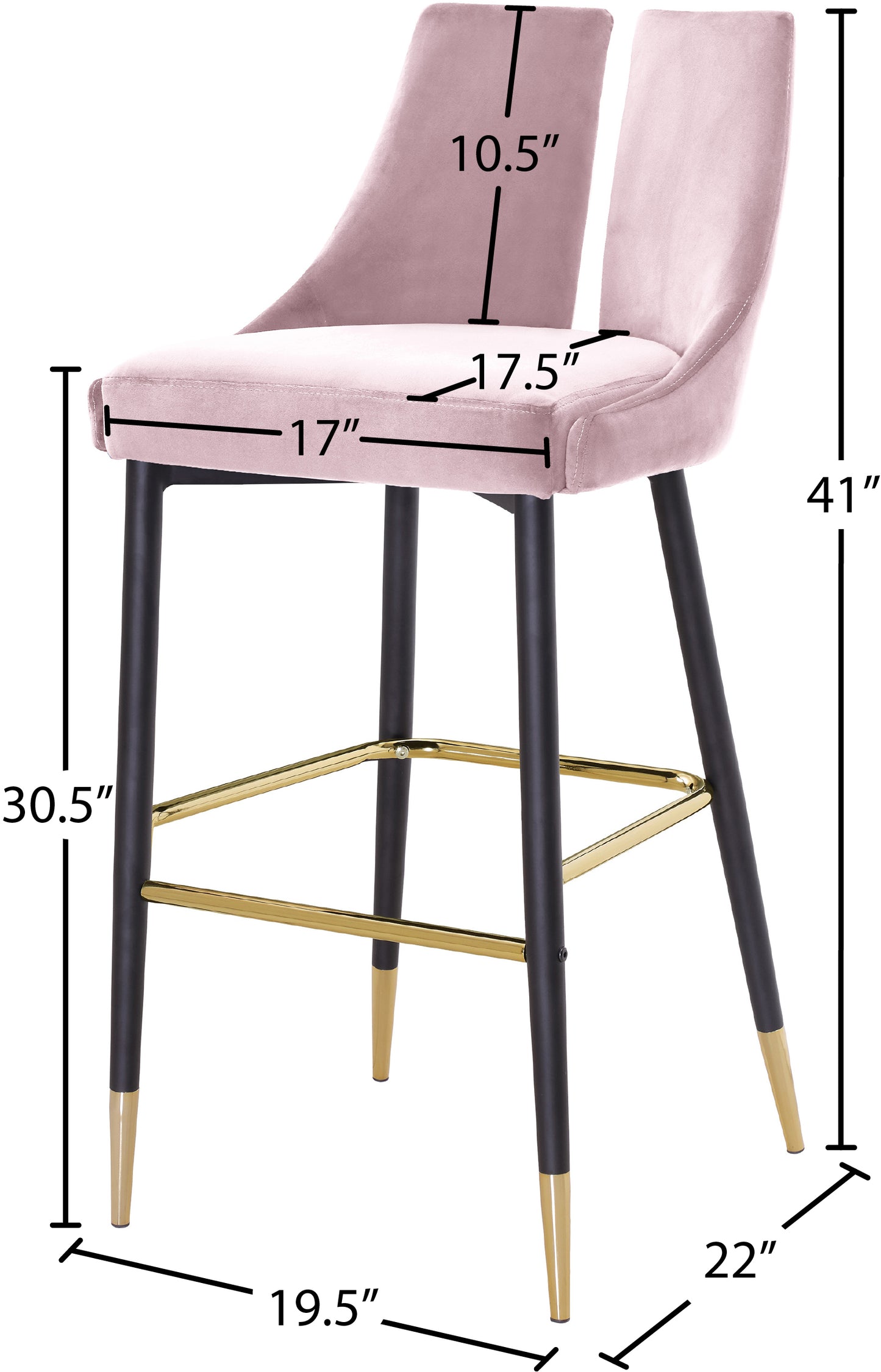 lainy pink velvet stool c