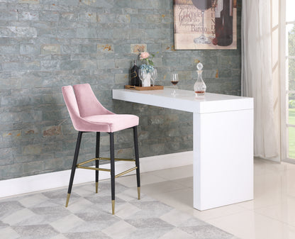 Lainy Pink Velvet Stool C