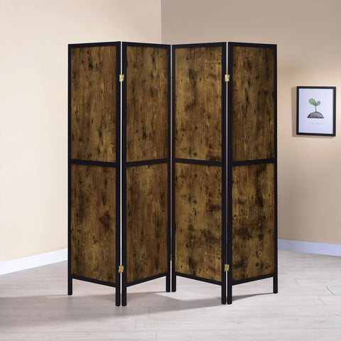 Sable 4-Panel Room Divider Folding Screen Rustic NutmegRustic Nutmeg