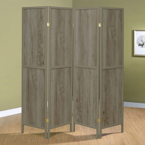 Sable 4-Panel Room Divider Folding Screen Grey DriftwoodGrey Driftwood