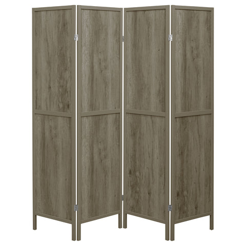 Sable 4-Panel Room Divider Folding Screen Grey DriftwoodGrey Driftwood