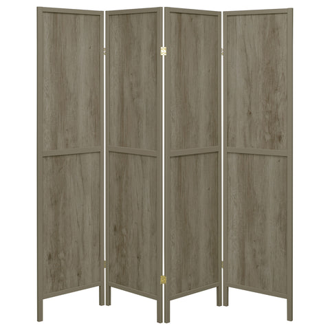 Sable 4-Panel Room Divider Folding Screen Grey DriftwoodGrey Driftwood