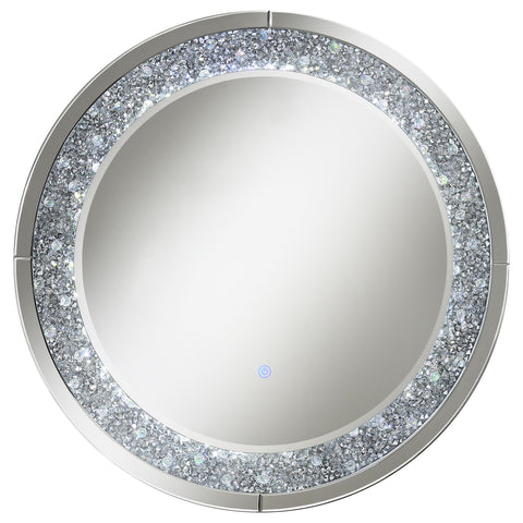 Felicity 32 x 32 Inch Round Wall Mirror LED Lighting SilverMirror
