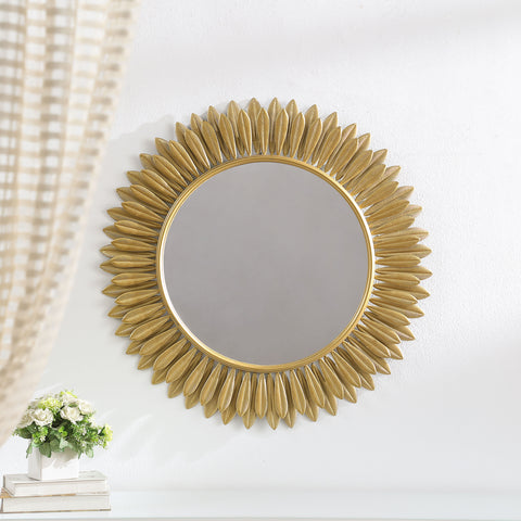 Marceline 35 x 35 Inch Sunburst Wall Mirror GoldGold