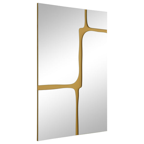 Valencia 32 x 47 Inch Kintsugi Style Wall Mirror GoldGold