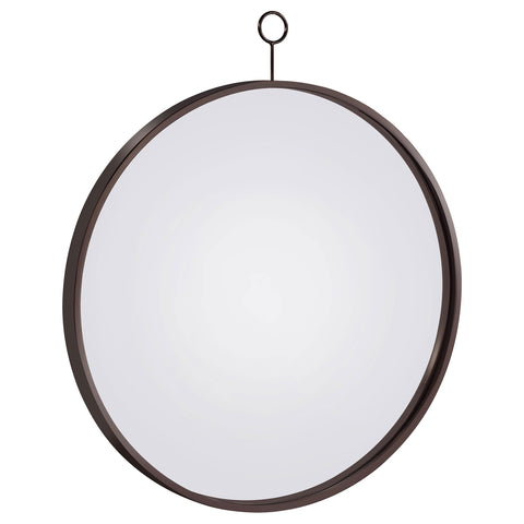 Evangeline 30 x 35 Inch Round Wall Mirror Black NickelBlack Nickel