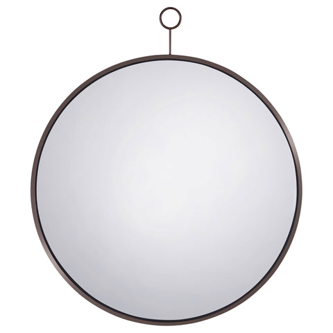 Evangeline 30 x 35 Inch Round Wall Mirror Black NickelBlack Nickel