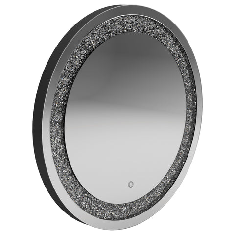 Lilith 32 x 32 Inch Round LED Light Wall Mirror SilverMirror