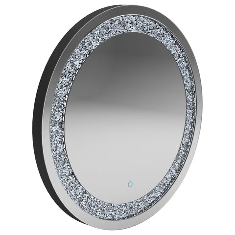 Lilith 32 x 32 Inch Round LED Light Wall Mirror SilverMirror