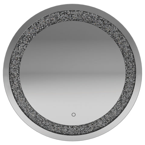 Lilith 32 x 32 Inch Round LED Light Wall Mirror SilverMirror